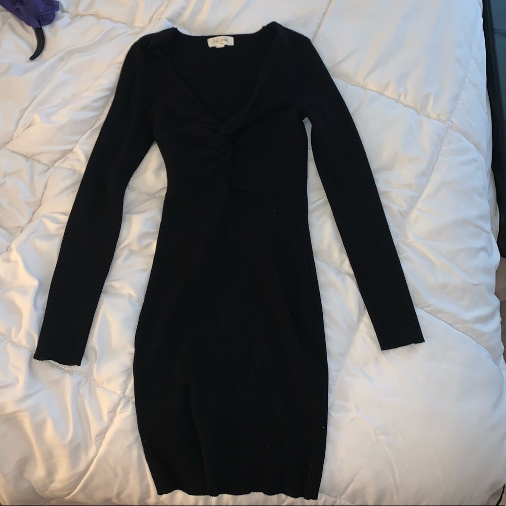 Sexy long sleeve black dress